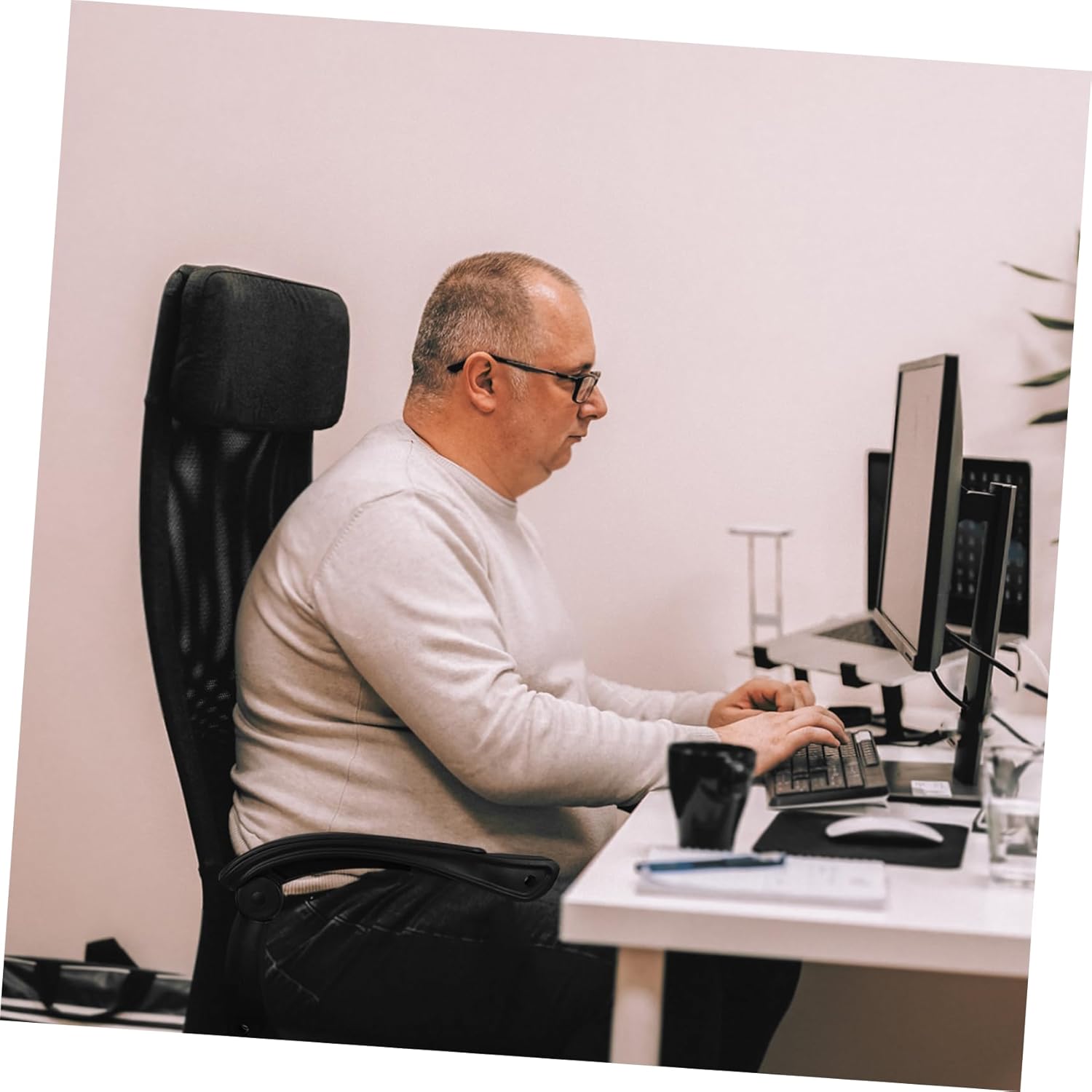 Sturdy Executive Office Chair Armrests Heavy Duty Armrest Replacements Plastic for Office and Home