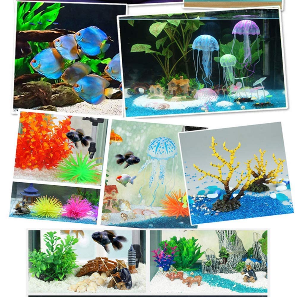 Magnifique gravier naturel décoré d'aquarium pour poissons, tortues, paysage, fond ou plantes en pot, décoration de jardin, galets (bleu foncé)