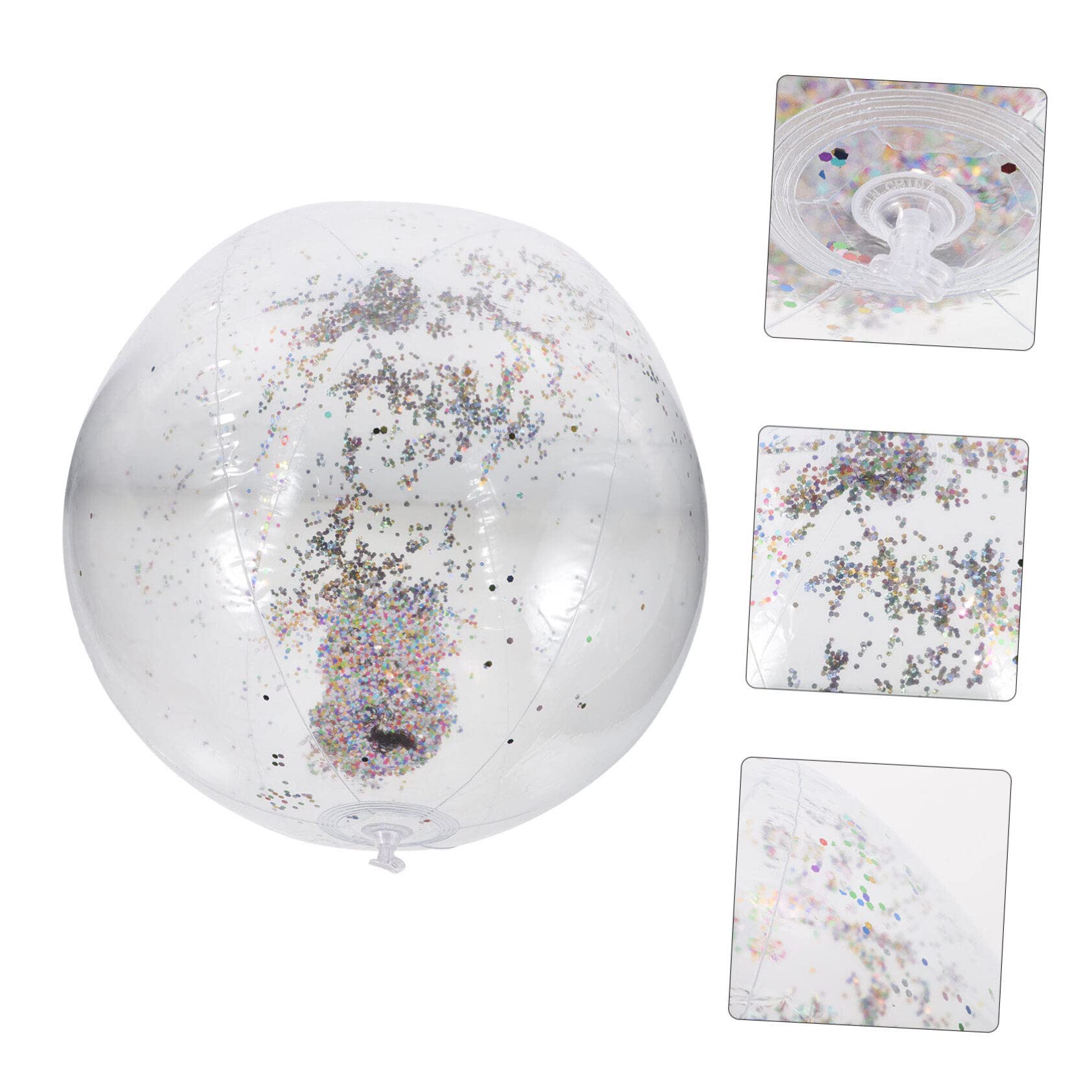 INOOMP 3 Set Palla di Paillettes Gonfiabile Palla da Biliardo Gonfiabile Pallone da Spiaggia Galleggiante Globo Gonfiabile Plastica Estate Bambino Che Fa i Primi Passi Palla a Bolle