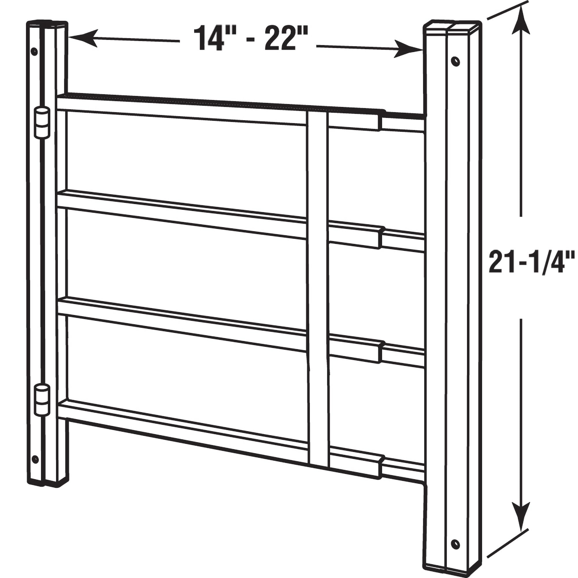 prime-line Produkte S 4772 Ausstellfenster Guard, 35,6 cm – 22 Breite, 53,3 cm hoch, 4 bar, weiß