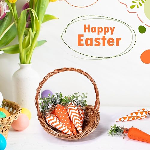 Miniatura 6 de Skylety 8 piezas de zanahoria de Pascua de tela de zanahoria, zanahoria artificial, rústica, no tejida, zanahoria rellena para granja, primavera,