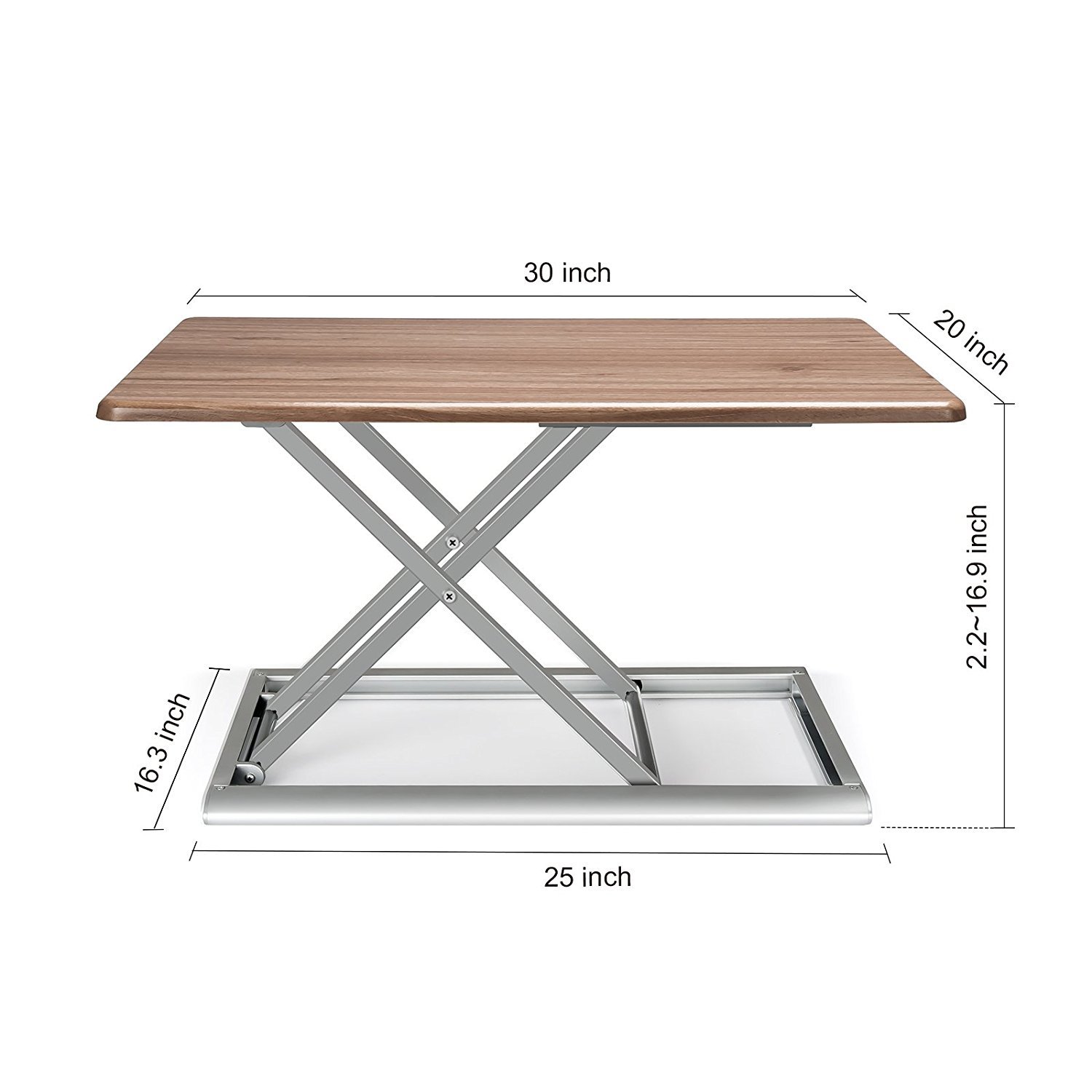 thingyclub® Conversor de escritorio de pie con altura ajustable sentarse a soporte para portátil y monitor, 765 x 51 mm superficie de trabajo