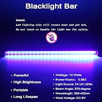 Vista 2 de Barra de luz LED negra, tubo de luz negra UV USB de 10 W, 1 pie, suministros de fiesta que brillan en la oscuridad para decoraciones de Halloween