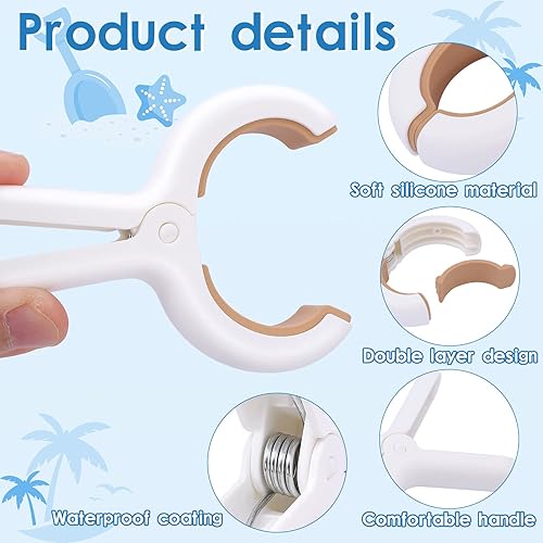 Miniatura 3 de Paquete de 12 clips para toallas de playa, pinzas de plástico resistentes para silla de playa y piscina con resortes antioxidantes, clip de secado