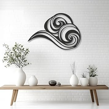 Abstract Ocean Wave Metal Wall Sculpture,Coastal Art for Coastal Spaces, Porch & Beach House Decor,Metal Wave Sculpture,Coastal Wall Art for Nautical Interiors 39" x 28" | 100 x 71 cm