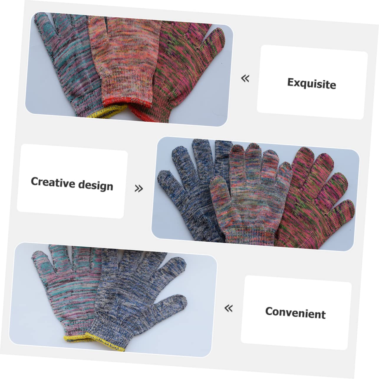 Gatuida 12 pares Guantes de Trabajo de Nylon Deslizantes para Jardinería de Resistentes y Cómodos para Actividades y Trabajo el Color Aleatorio Color Aleatorio