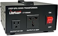 Vista 10 de LiteFuze LF 1500-watt Transformador Convertidor de Voltaje de Alta Resistencia con Tecnología de Detección de Vatios - Convertidor de 110/120V a