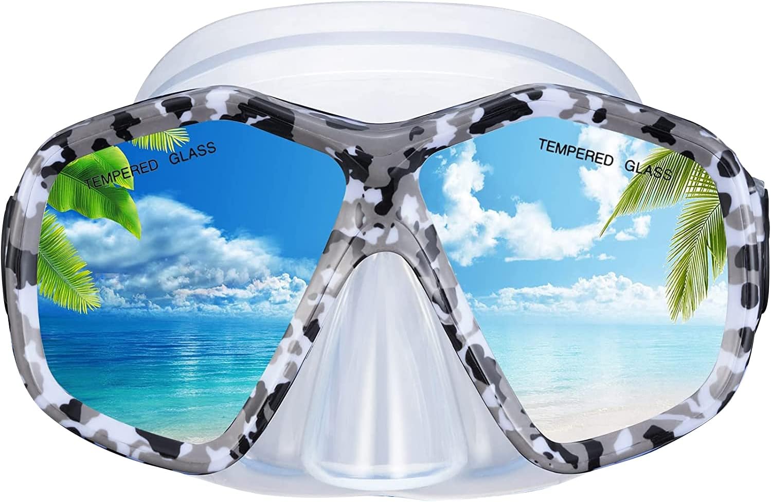 RABIGALA Snorkel Mask Diving Mask for Adult Swim Goggles Anti-Fog Snorkeling mask for Snorkeling Scuba Diving for Unisex Swimming Gear Tempered Glasses Diving Mask