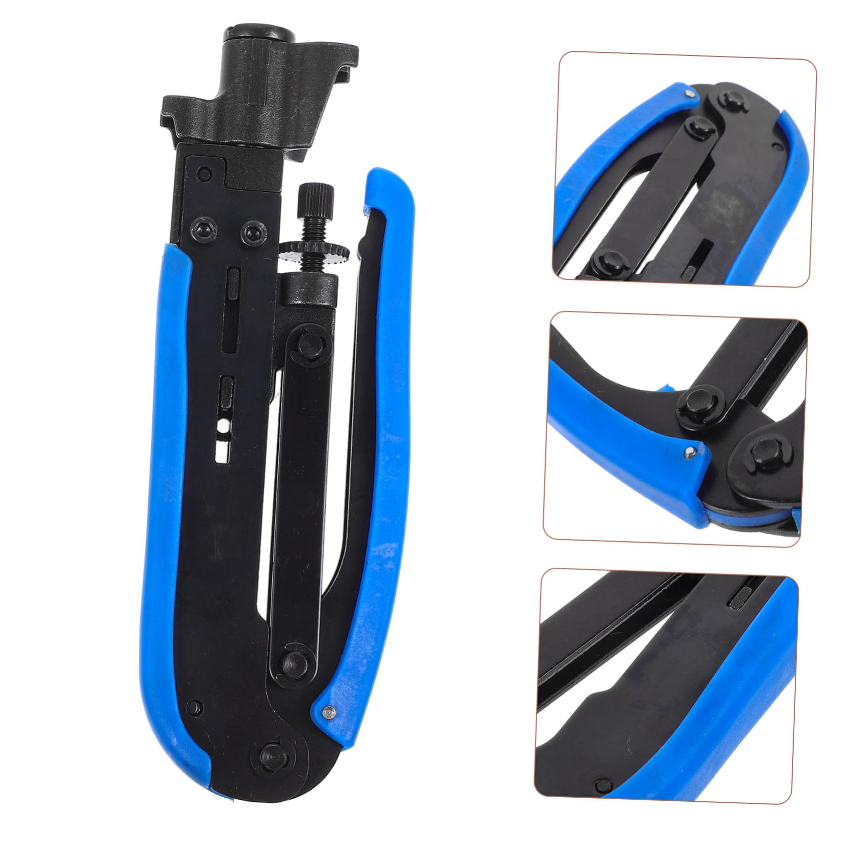 Herramienta de Crimpado para Cable Coaxial Alicates Multiusos de Acero Inoxidable y Plástico, Adecuado para Uso Doméstico y Oficina