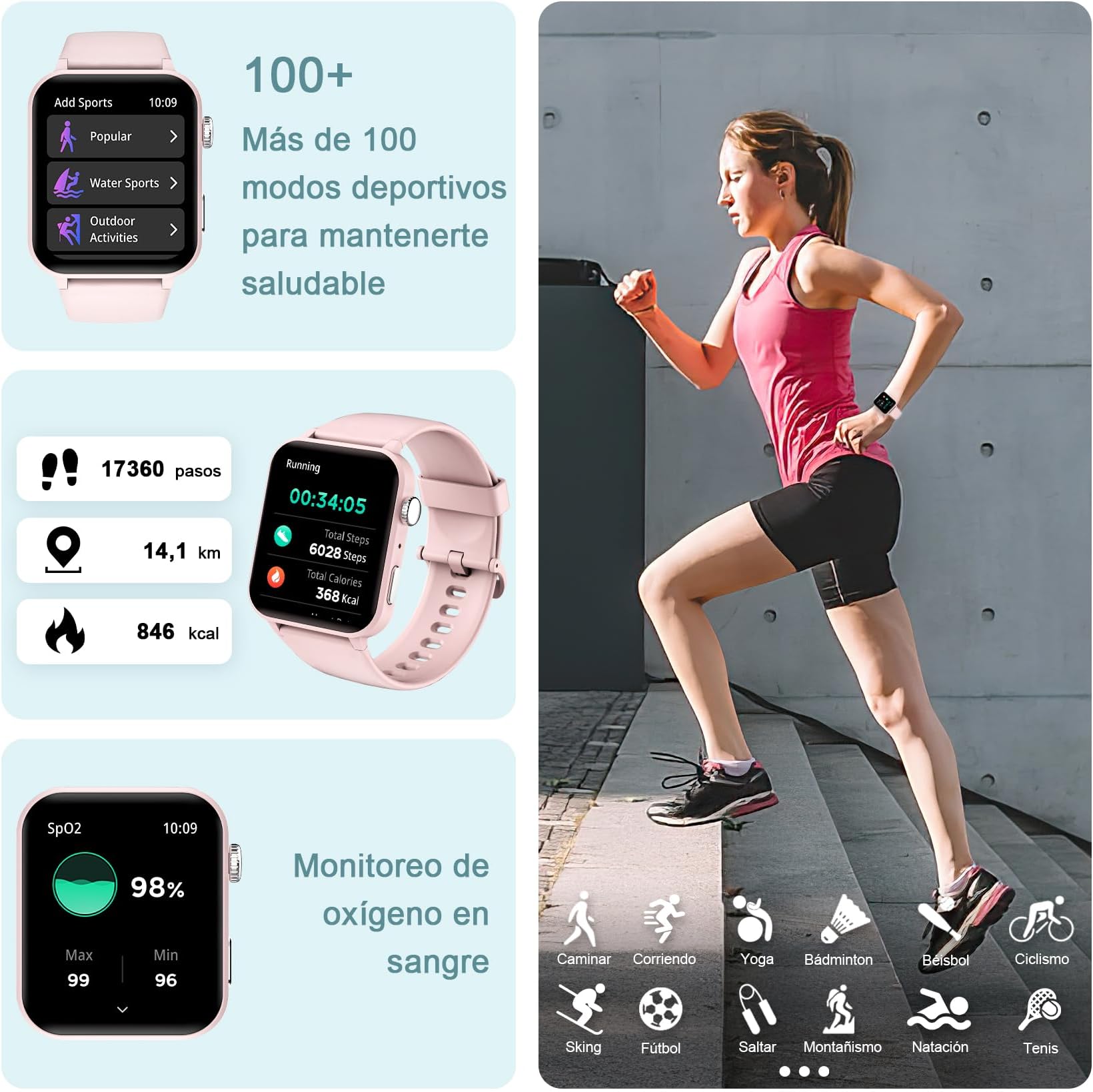 IOWODO Smart Watch for Women - 1.85''HD Screen with Make and Answer Calls, with AI Voice Assistant, SpO2/Heart Rate/Sleep Monitor, 100+ Sports Modes, Smartwatch for Android and iOS (2 Straps)