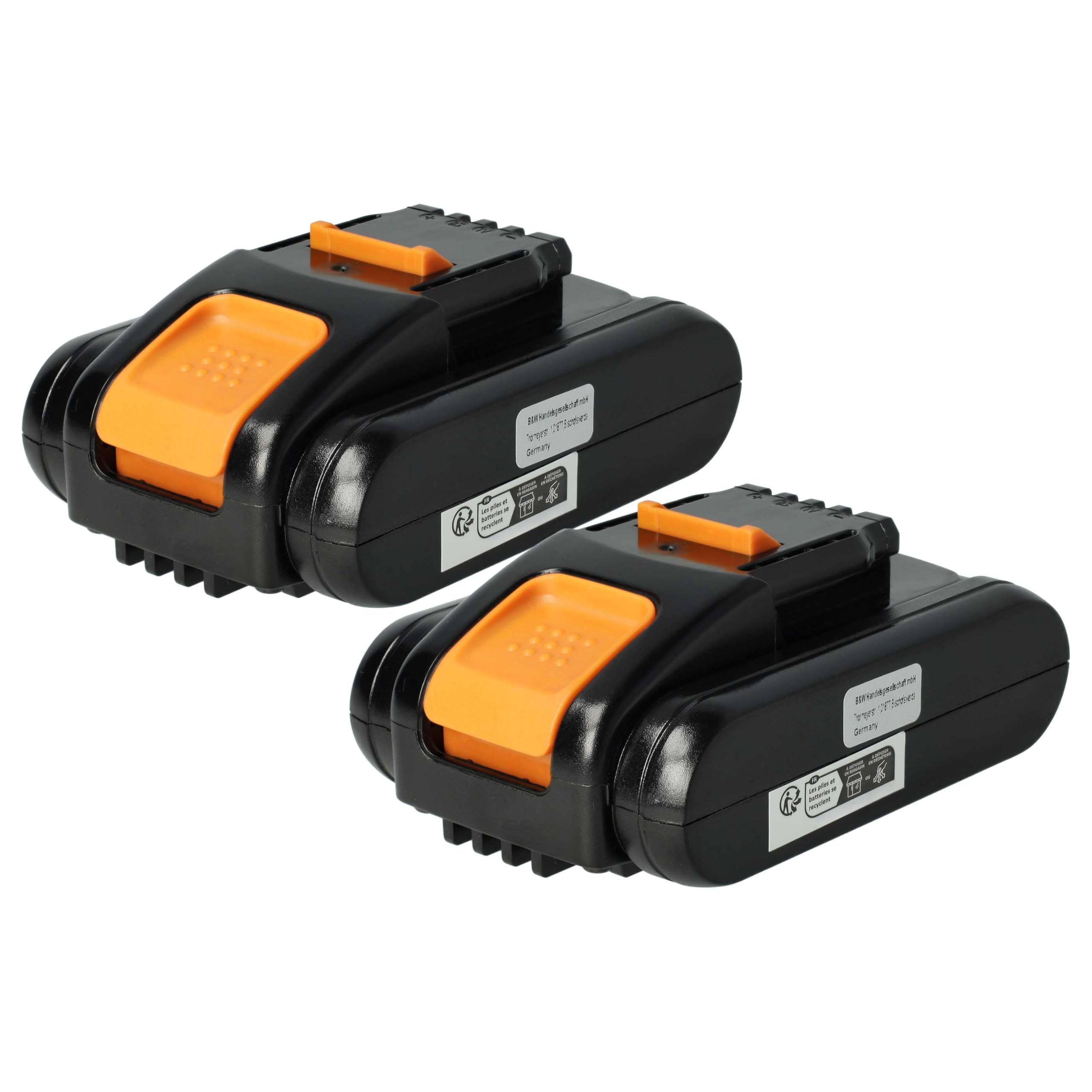 vhbw 2 x akumulator kompatybilny z AL-KO GTLi, GTLi 18 V Comfort, GT 2025 (113535), HS 2015 (113625) Narzędzie elektryczne (1500 mAh, Li-ION, 20 V)