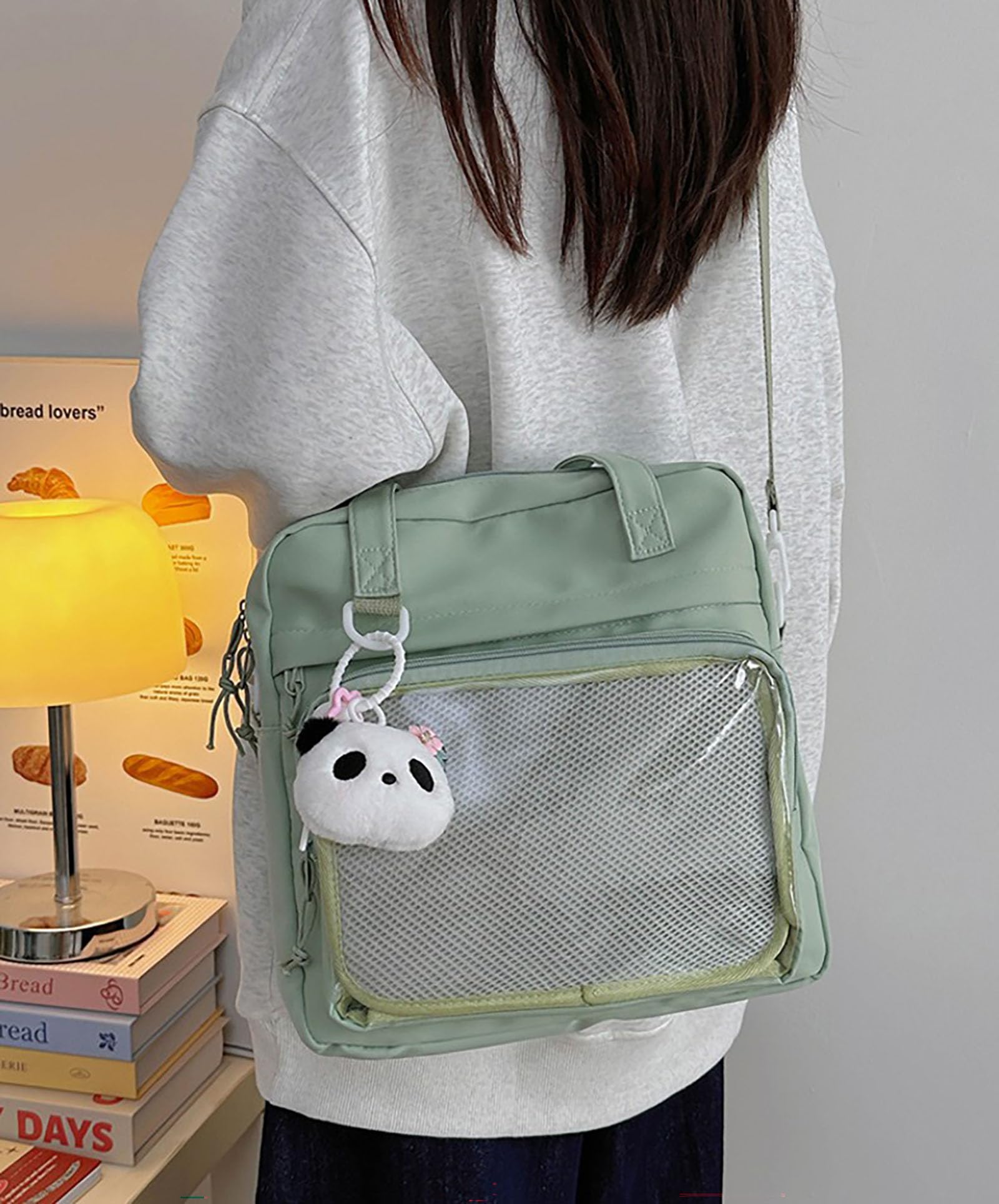 Kawaii torby crossbody dla kobiet Ita torby kurierskie urocza przezroczysta torba ITA japońskie torby na ramię w stylu anime idealne dla studentów i codziennego użytku, przezroczysta torba na ramię