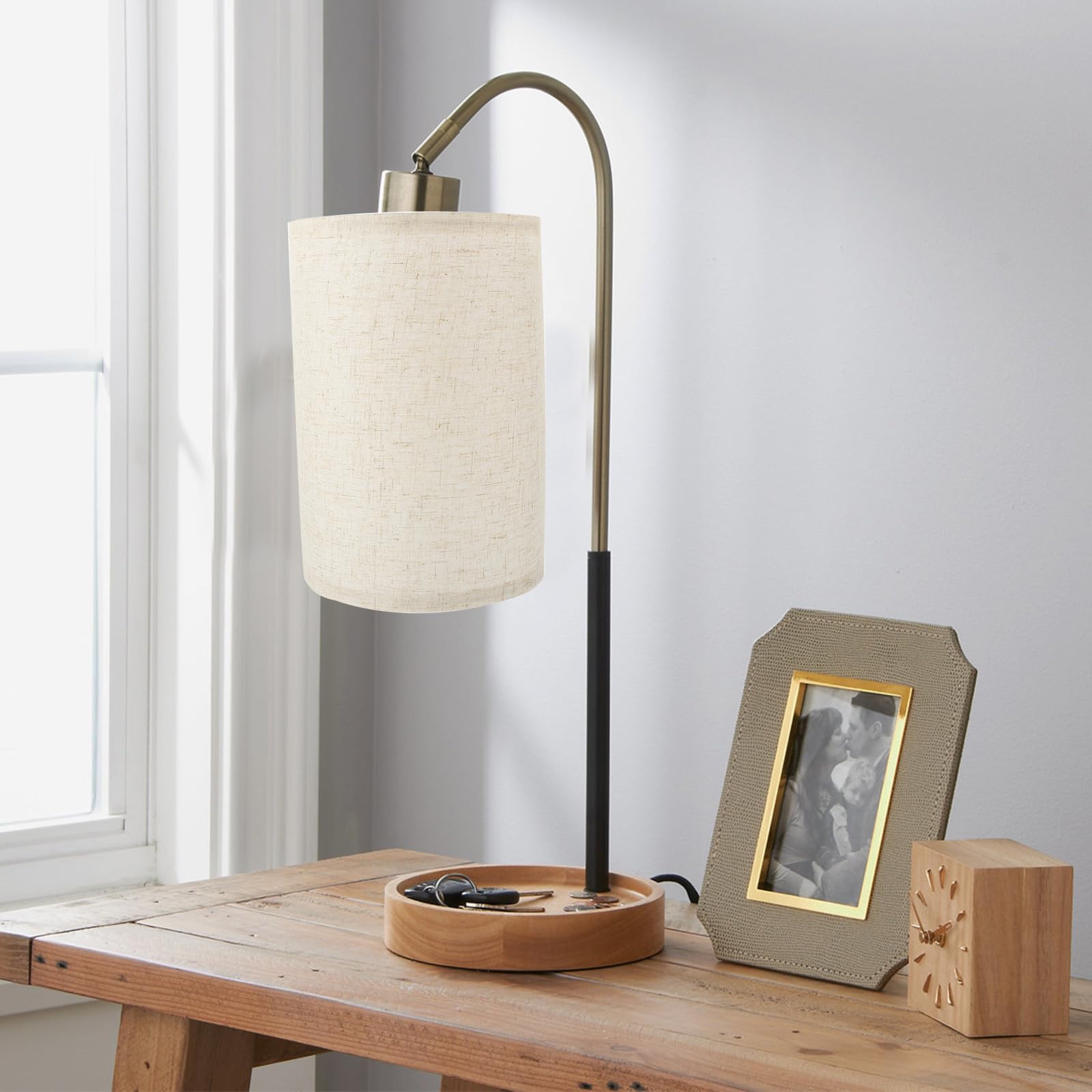 OUNONA Half Circle Fine Linen Lampshade 9.84X6.61X5.04In Removable Fabric Cover for Table and Floor Lamps Bedroom Living Room Indoor Lighting - Image 4