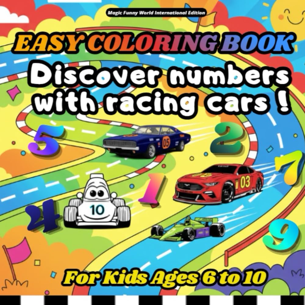 Discover Numbers with Racing Cars !: Coloring Book