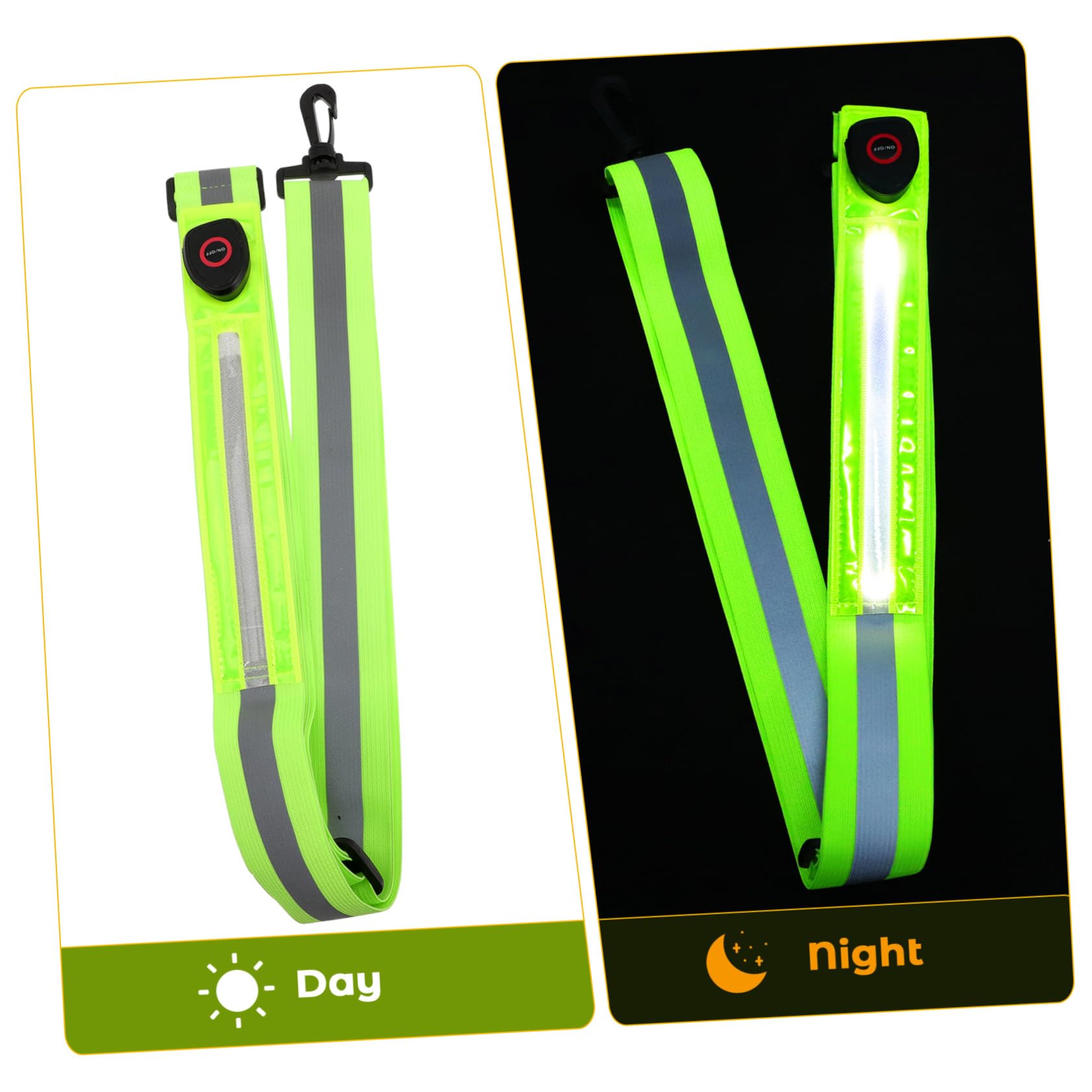 2 Pièces Bande Élastique LED Réfléchissante pour Cyclisme Course Ceinture pour Activités Extérieures Réglable Confortable