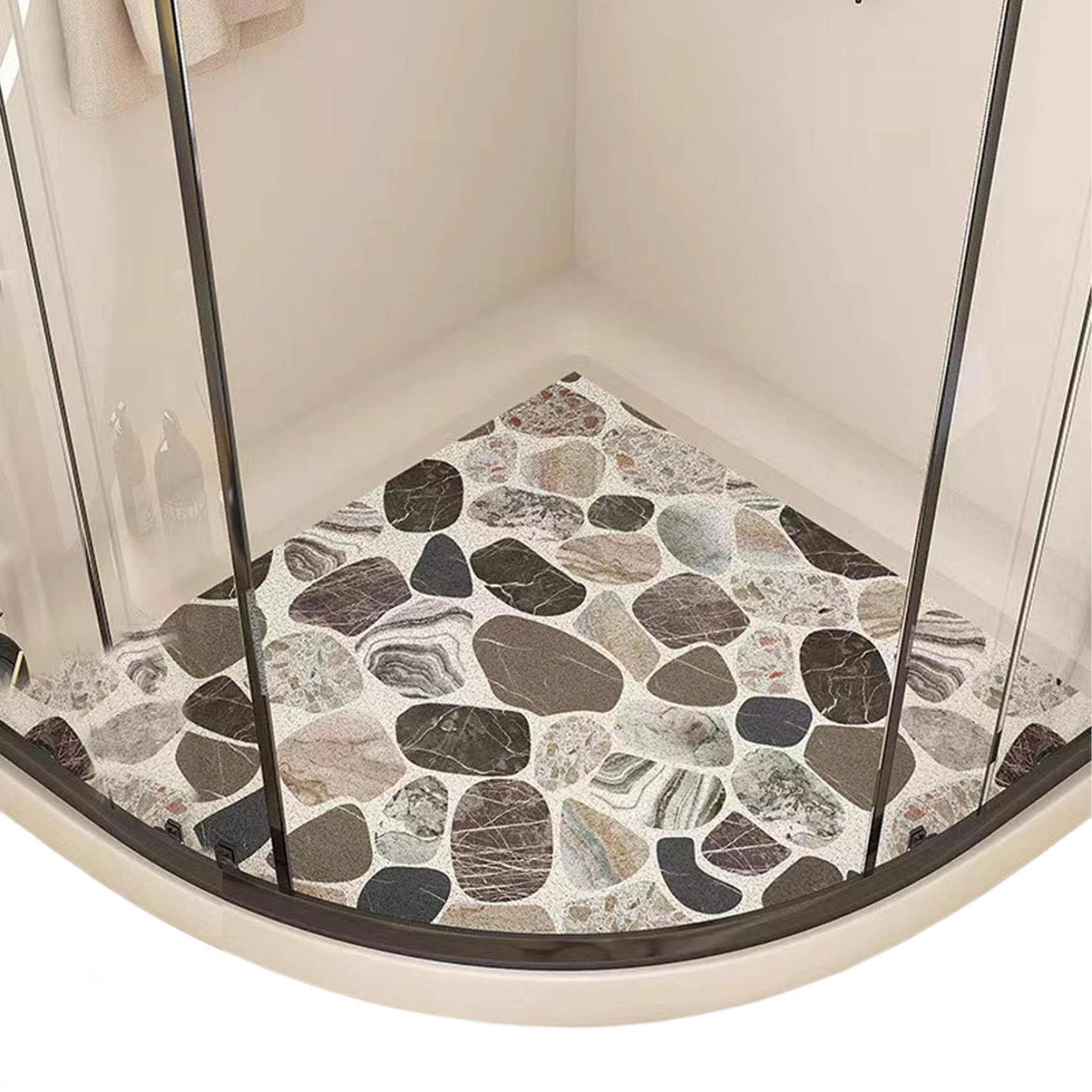 Alfombra de baño antideslizante con drenaje rápido y lufa absorbente