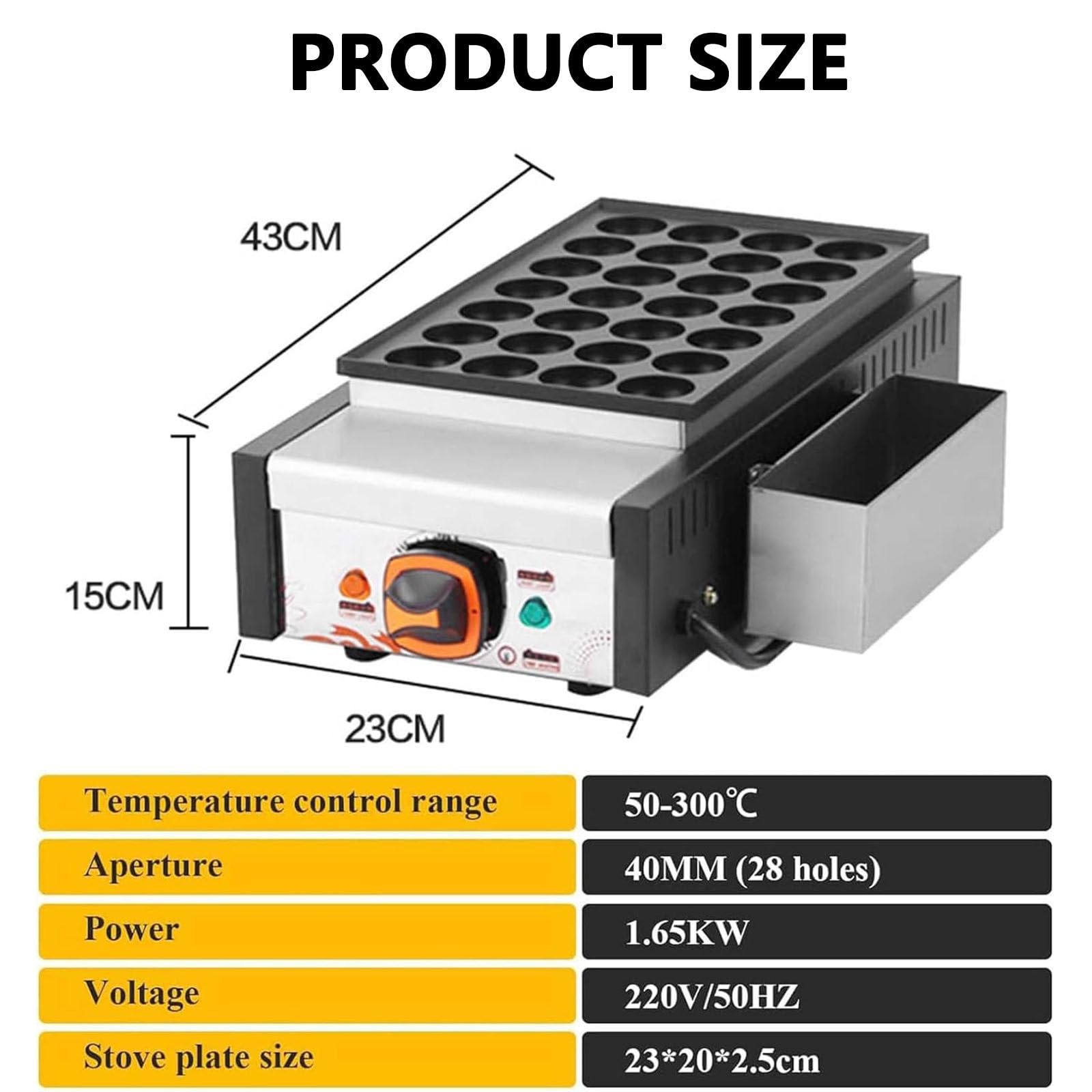 Takoyaki Maker 28 Fori 1650 W Macchina Elettrica Japanese Fish Ball Grill Machine