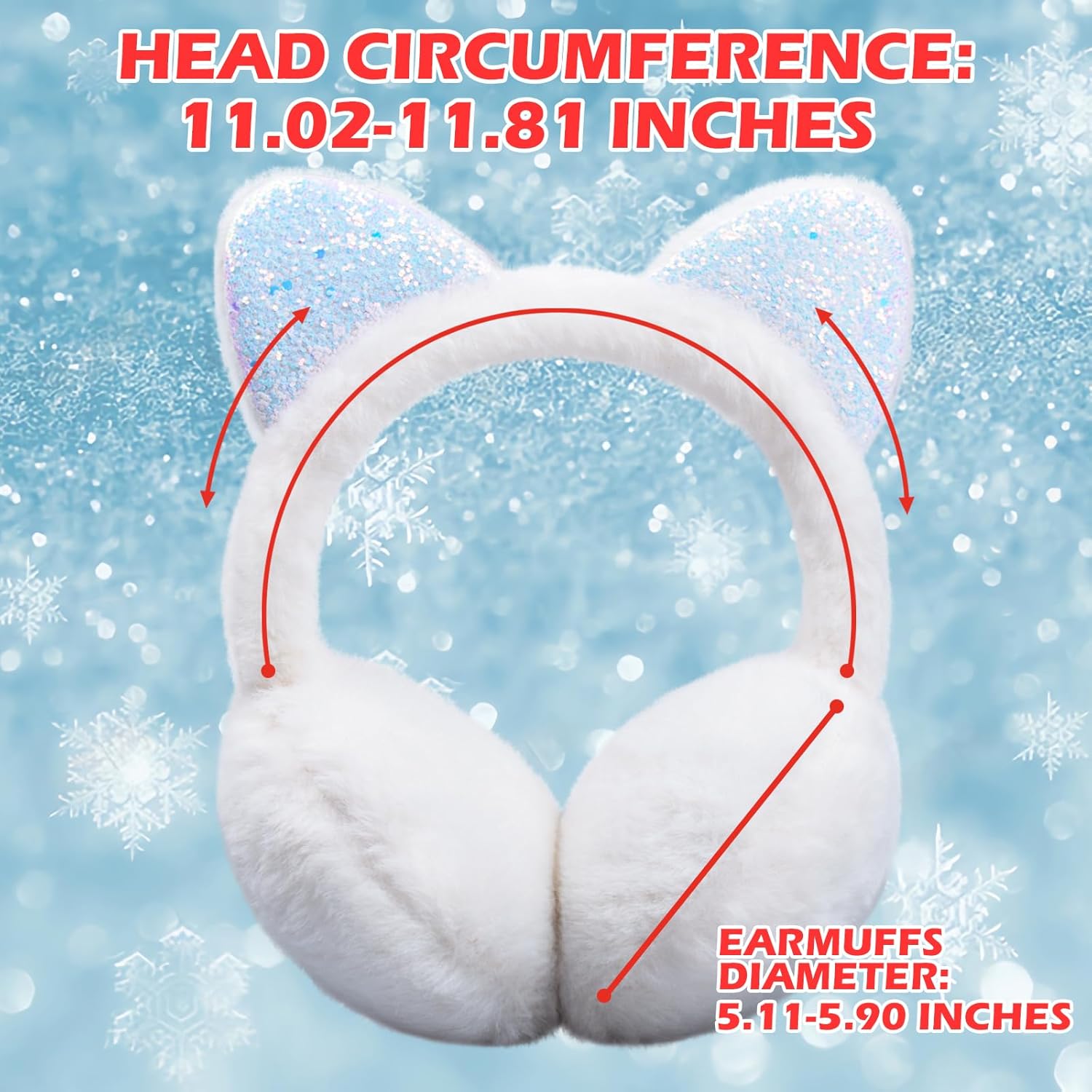ZGDG Unicorn Earmuffs Foldable Warm Soft Plush Ear Cover with Cute Cat Ears Outdoor Winter Ear Warmers for Girls Kids Teens - Image 5