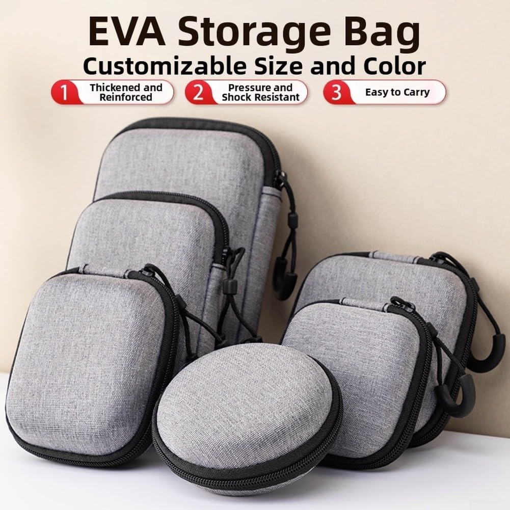 Custodia in EVA per hard disk, scomparti multipli per cuffie e caricabatterie per accessori digitali 3C (17 x 10 x 4)