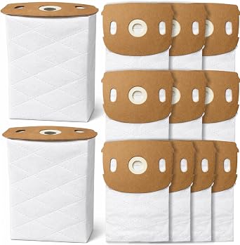 12 Pack AH14010 Vacuum Cleaner Bags for Hoover Commercial HVRPWR 40V Cordless Upright Vacuum CH90600V, CH91600V | 5.5 Quart HEPA Media Filter Bags with 5-Layer Filtration & Leak-Proof Design