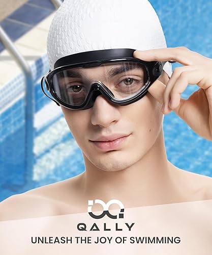 Vista 3 de Gafas de natación para adultos, para hombre y mujer, gafas para hombre: sin fugas, lentes inastillables con protección UV400 antivaho Negro