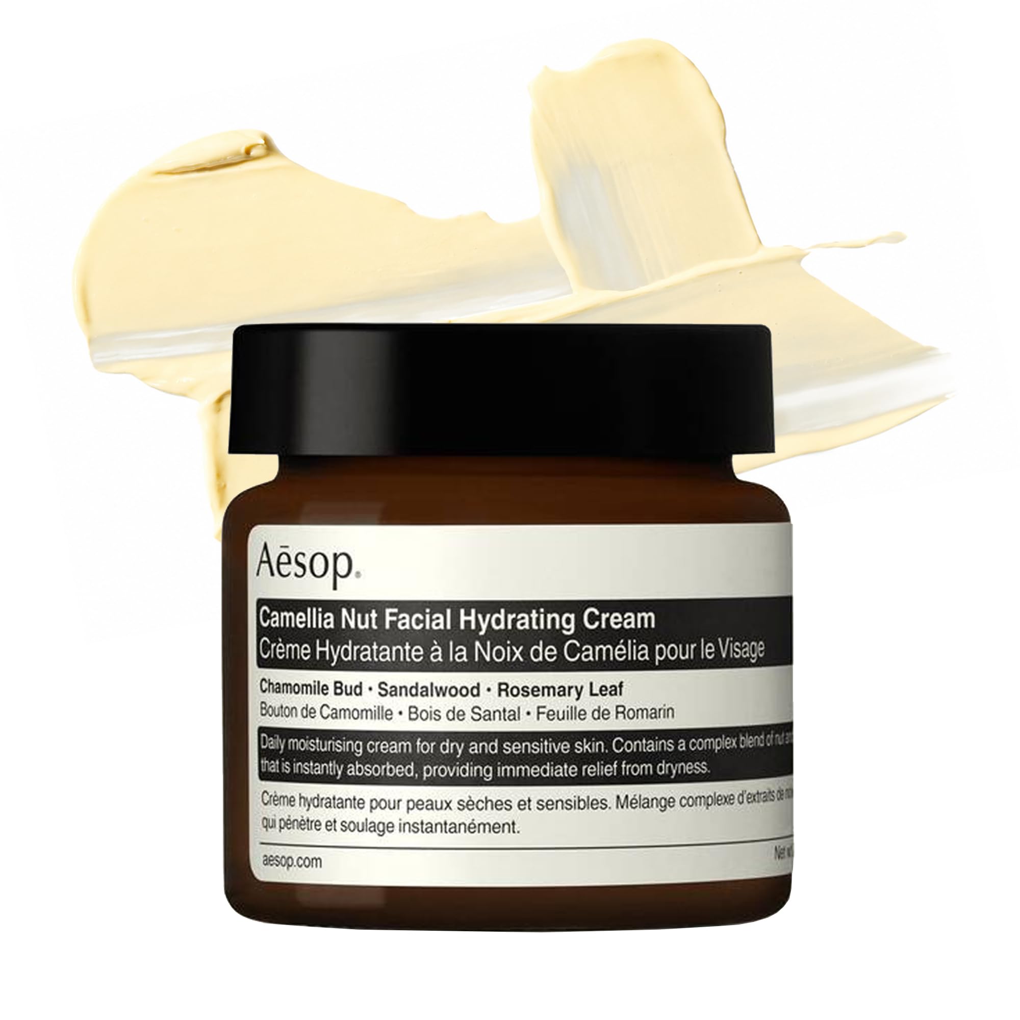 Aesop Camellia Nut Facial Hydrating Cream | Daily Moisturizer For Dry And Sensitive Skin | Provides Immediate Relief From Dryness | Blend Of Nut And