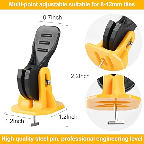 Miniatura 2 de Sistema de nivelación de baldosas Pro Tools Kit de espaciadores de azulejos, 50 compuestos de nivelación de suelo reutilizables, ajustables, se