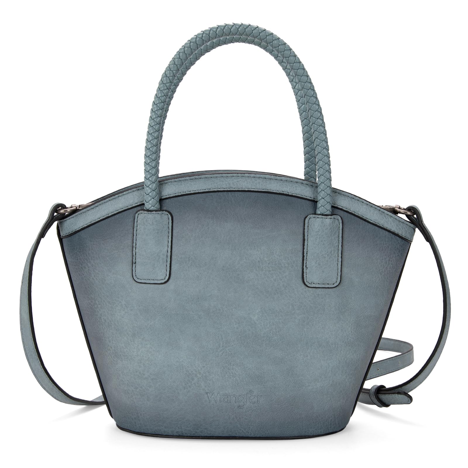 x Wrangler Small Tote Bag for Women Distressed Shoulder Purse Woven Handle Tote Handbag with Small Clutch Wallet