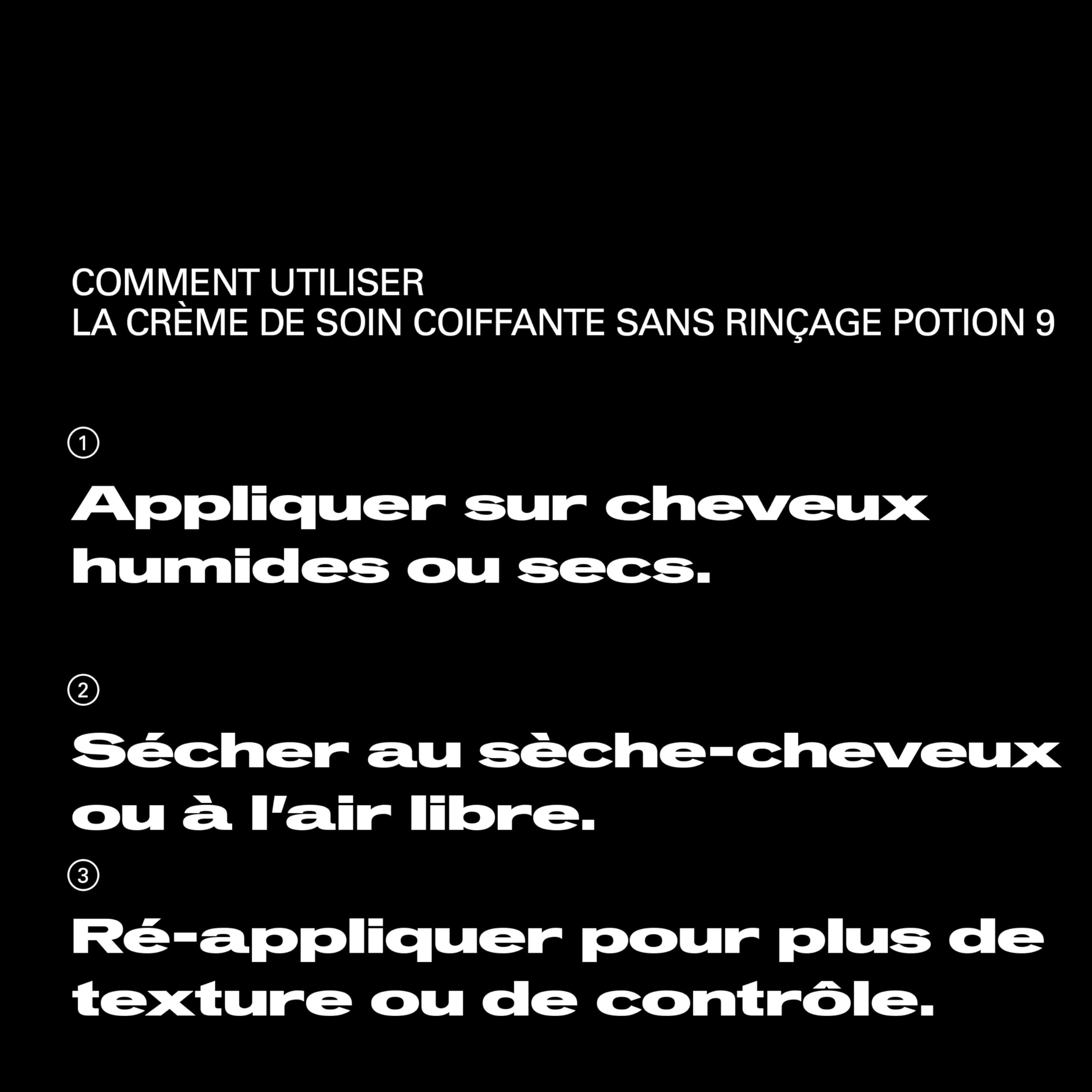 Sebastian Professional Potion 9 – Crème de soin coiffante sans rinçage professionnelle, nutrition et brillance instantanées