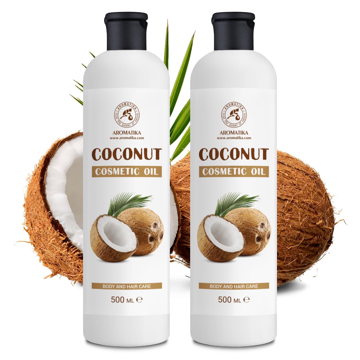 Coconut Oil Set 2x500ml - Base Oil - Hair Care - Moisture - Body Care - Skincare - Exotic Coconut Aroma - Cosmetic oil - Beauty - Image 2