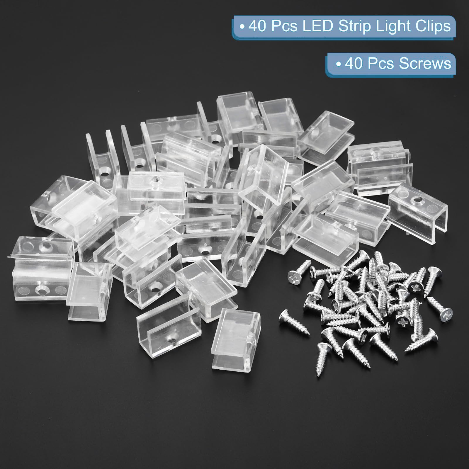 TOP-VIGOR 100Pcs LED Strip Light Clips, Waterproof Mounting Bracket Fixing Clips Plastic Clamp Holders with Screws - Image 3