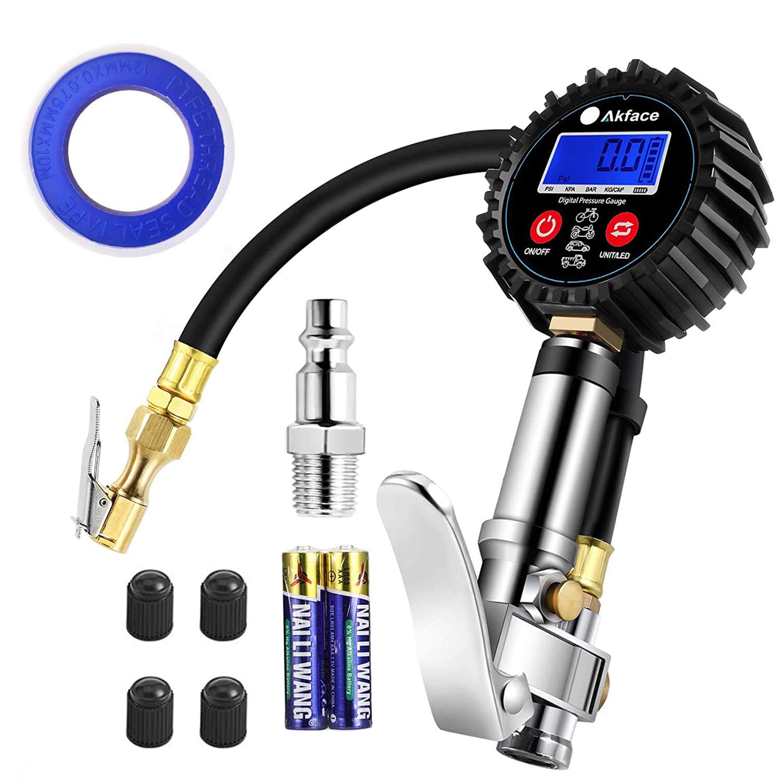 Buy Akface Digital Tire Inflator Gauge,Compressor Accessories with Led ...