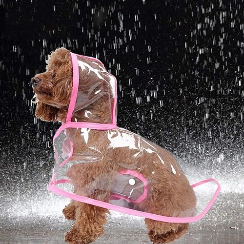 Miniatura 7 de Impermeable para mascotas, impermeable para perros pequeños, abrigo impermeable para cachorros, ropa impermeable transparente para perros pequeños y