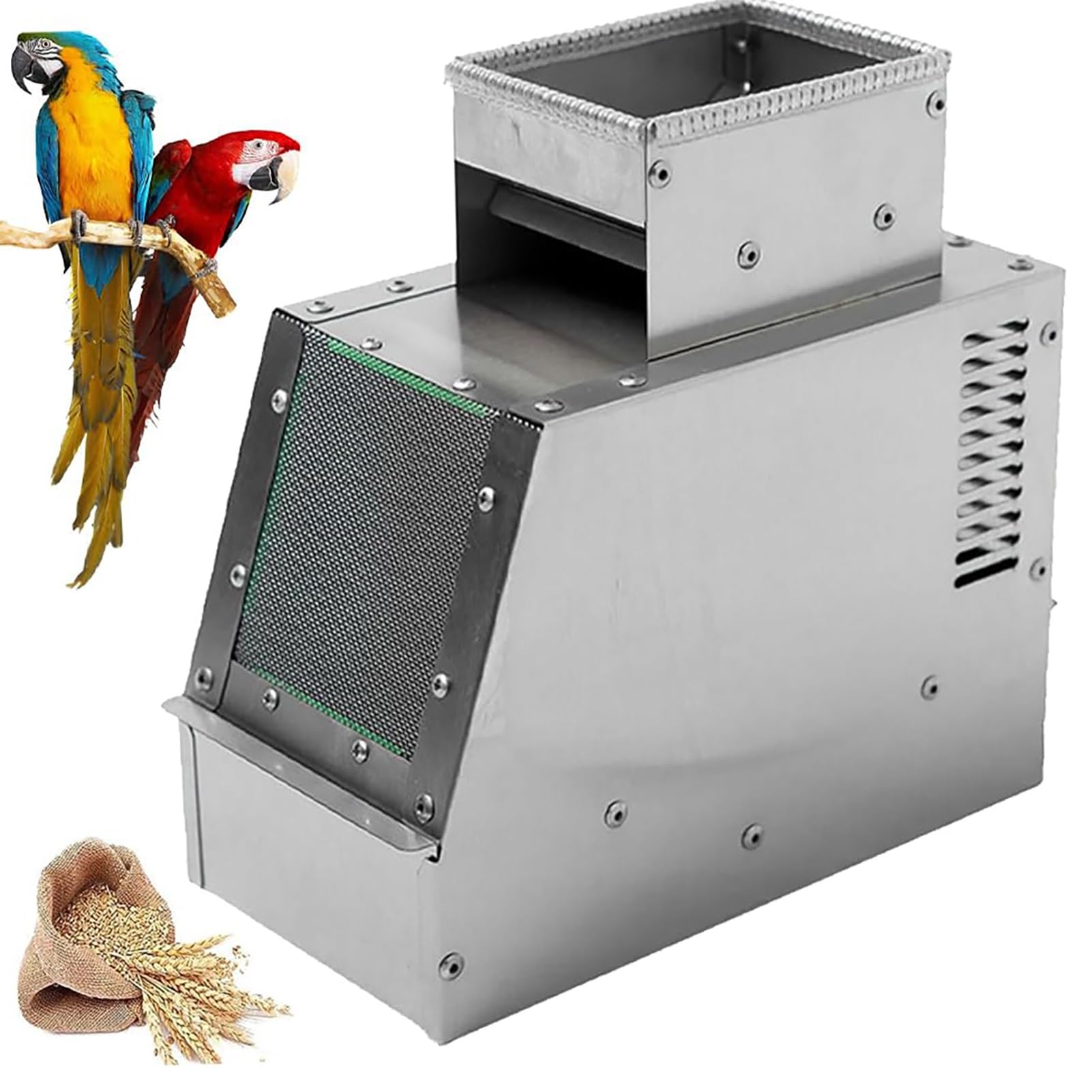 Pulitore elettrico per cereali, separatore di semi per uccelli e macchina Winnowing con ventola a velocità regolabile per una pulizia efficiente e lavorazione di cereali e mangime per