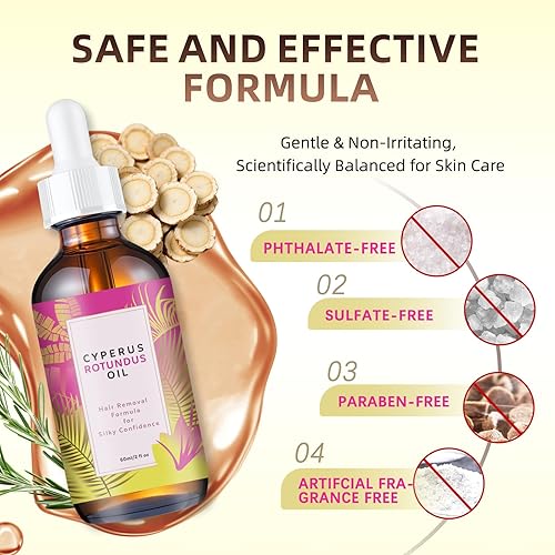 Miniatura 2 de Aceite Cyperus Rotundus, 2.1 fl oz de aceite natural Cyperus Rotundus para depilación, reduce el crecimiento no deseado del cabello, hidratante y