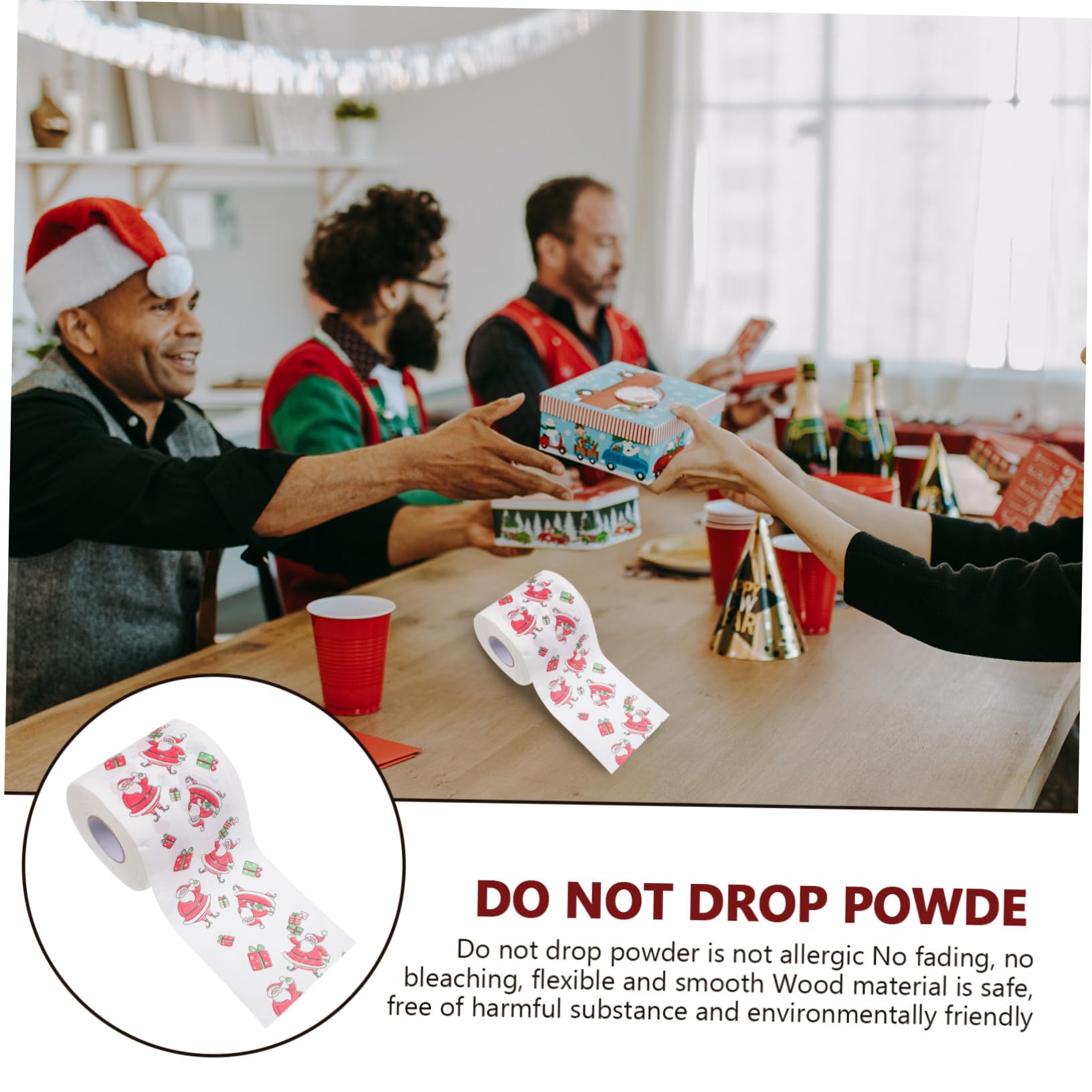 4 Rollen Weihnachts Toilettenpapier mit Kreativen Doppellagigen Druckmotiven Weiches Klopapier mit Festlichem Xmas Design als für Festliche Tischdekoration