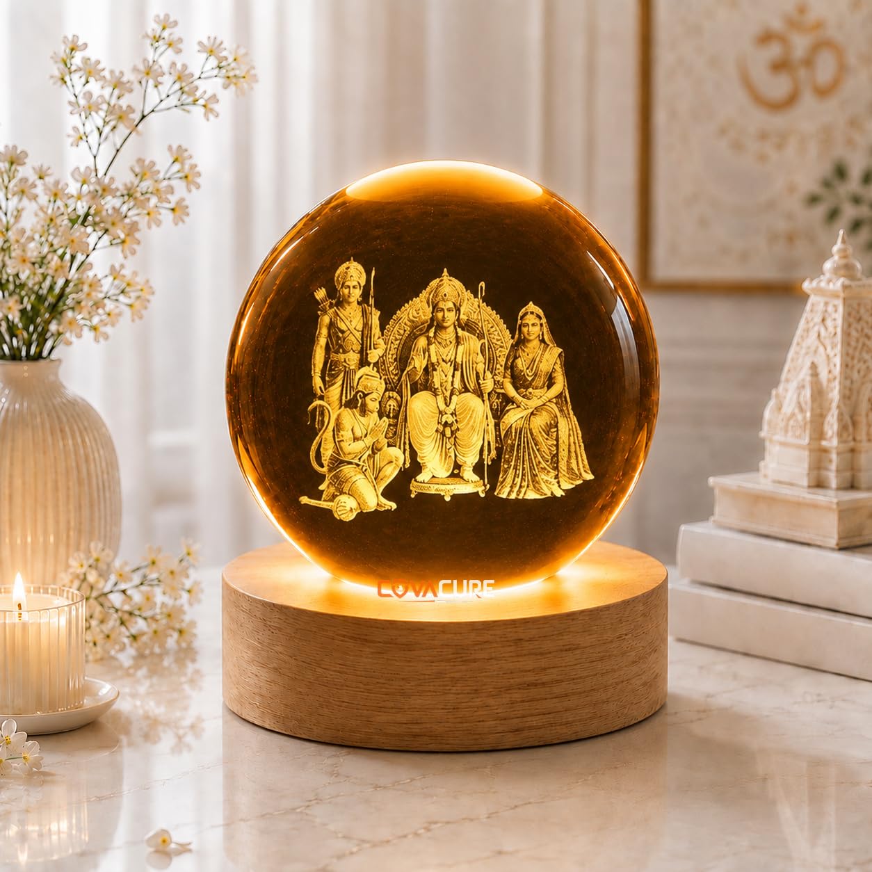 Radha Krishna Swing Crystal Ball Night Lamp - USB LED -16
