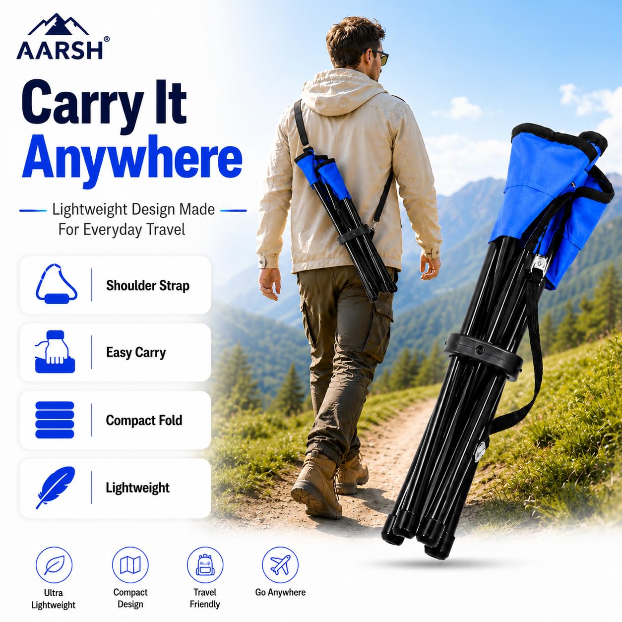 HARIHUB Foldable Camping Chair | Lightweight Outdoor Chair for Travel, Hiking, Fishing & Garden | Portable Picnic Chair 3