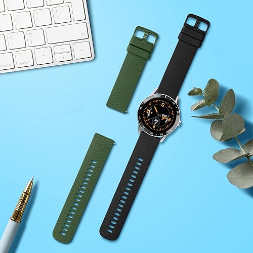 Miniatura 2 de kwmobile Correas compatibles con Blackview X1 Smartwatch Straps 2 correas de silicona de repuesto NegroAzul Oscuro
