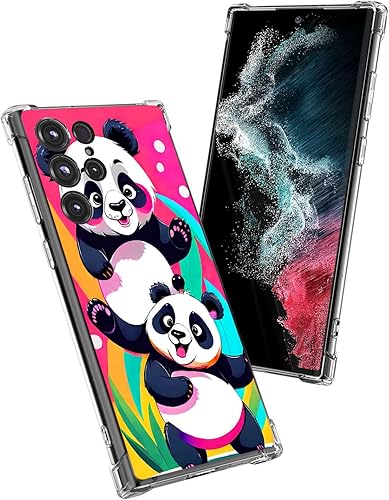 Miniatura 2 de Beaucov Funda para Samsung Galaxy S24 Ultra, protección contra caídas de oso panda rosa, a prueba de golpes, carcasa protectora de cuerpo completo