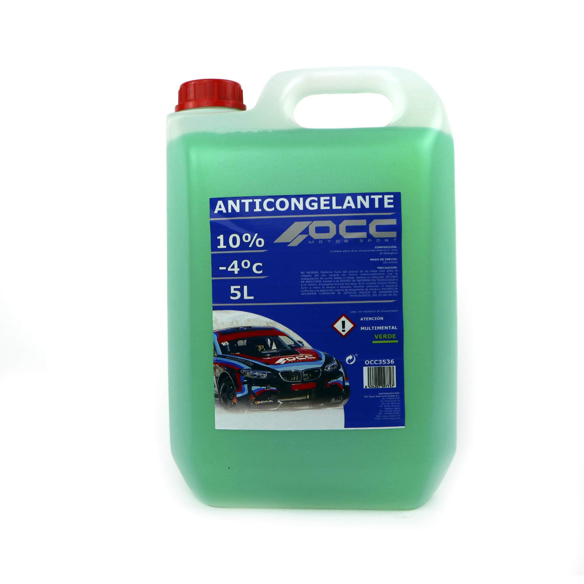 OCC MOTOR SPORTGREEN ANTIFREEZE 10% -4ºC 5 LITRES