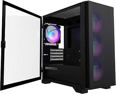 Montech AIR 100 ARGB Micro-ATX Tower with Four ARGB Fans Pre - best pc cases minimalist builds