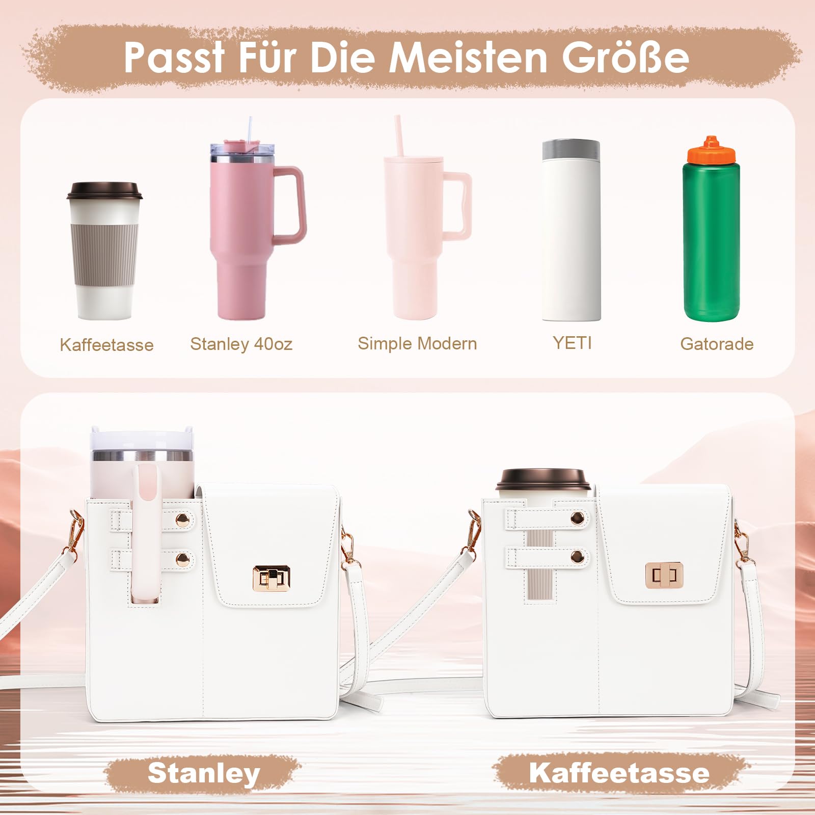 Stanley Sport Bolso de hombro portátil para botellas de agua, A05 blanco