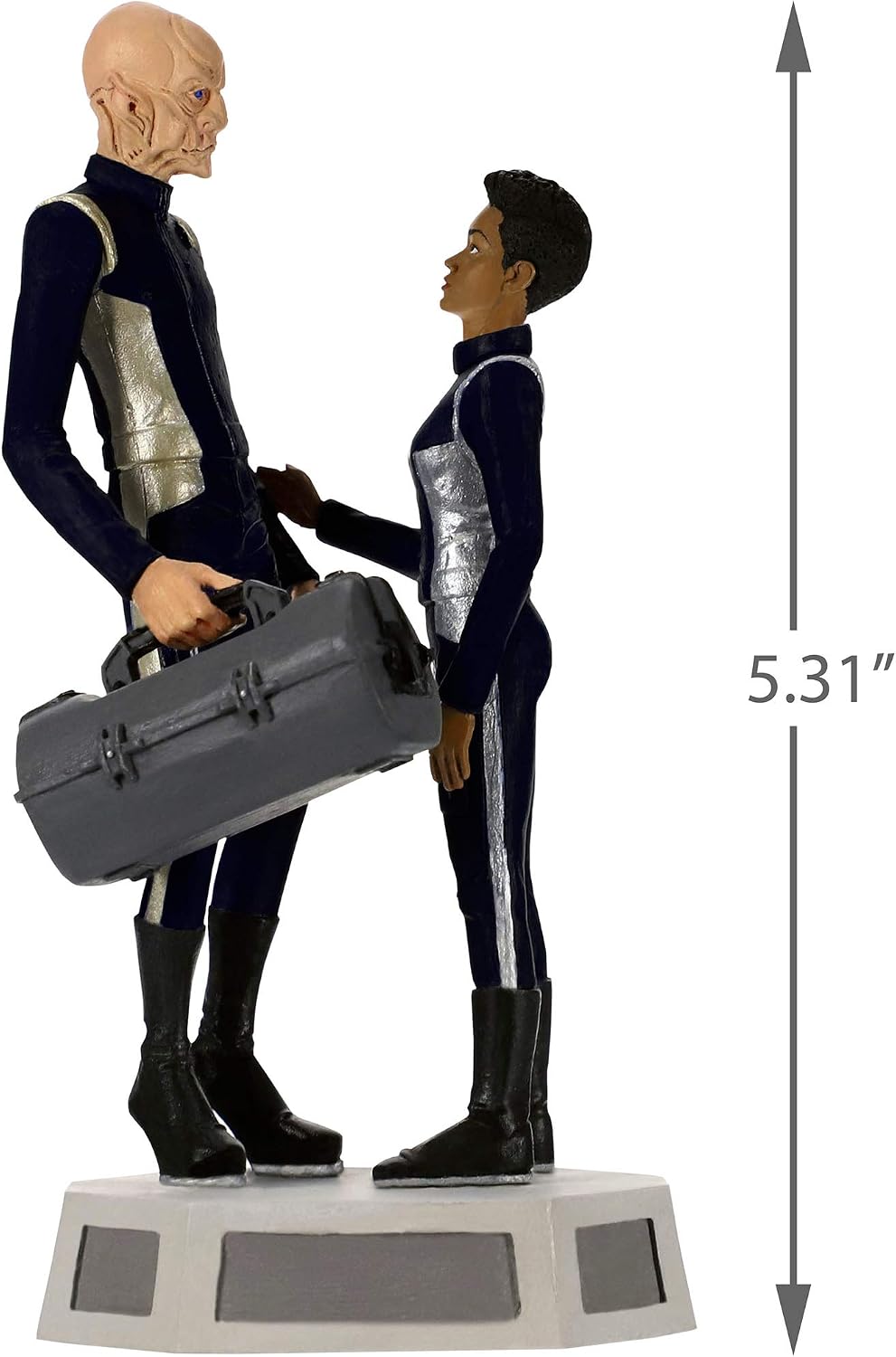 Hallmark Keepsake Christmas Ornament 2019 Year Dated Star Trek: Discovery Commander Saru and Michael Burnham with Sound,