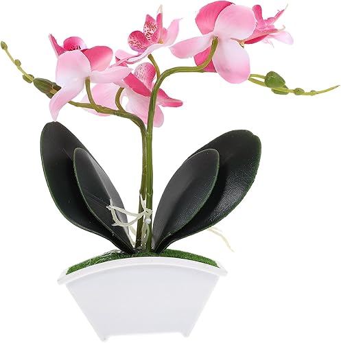 ibasenice Decoración de flores falsas Bonsái, mini orquídeas artificiales, orquídeas falsas, centros de mesa para mesas, flores artificiales,