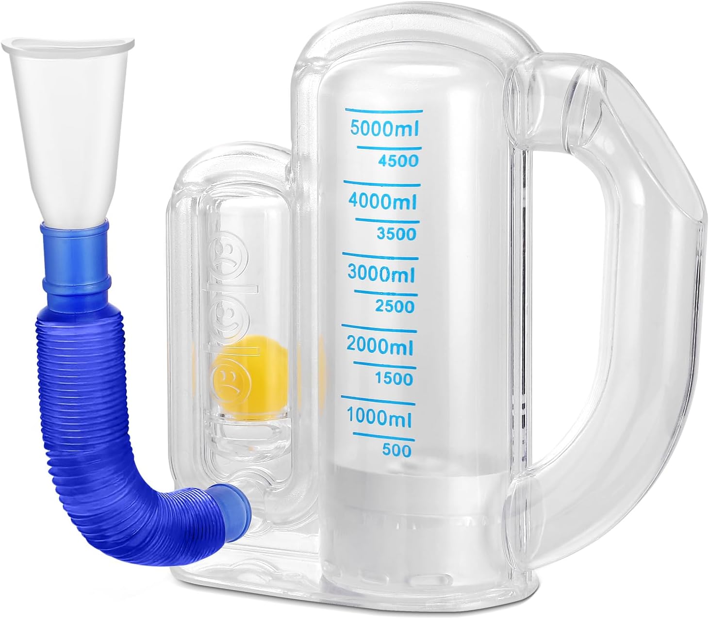 VPTMRP Breathing Exercise Device for Lungs,Lung Trainer for Adults - 5000ML Inhale Volume Measurement Incentive Spirometer