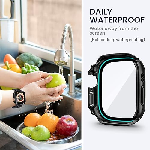 Miniatura 4 de Tensea Funda protectora de pantalla impermeable para Apple Watch Ultra 3Ultra 2Ultra 1.929 in, 360 frontal y trasera, iWatch PC con vidrio templado