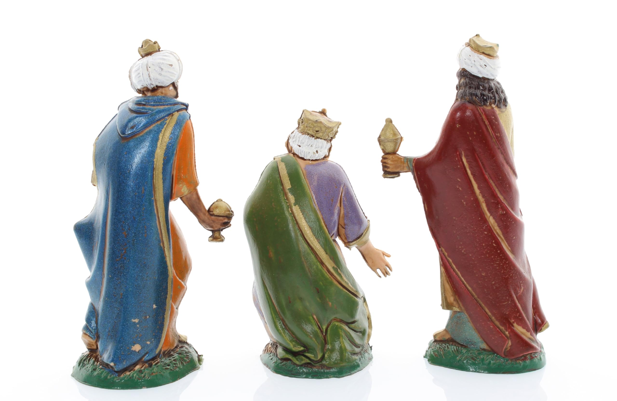 Moranduzzo Tris Rois Mages pour Crèche de 10 Cm Échelle 1:20 - Figurines de Crèche Indestructibles - Style 700', Peinture Finition à la Main, Produit Officiel, Fabriqué en Italie, Sculpteur M. Landi