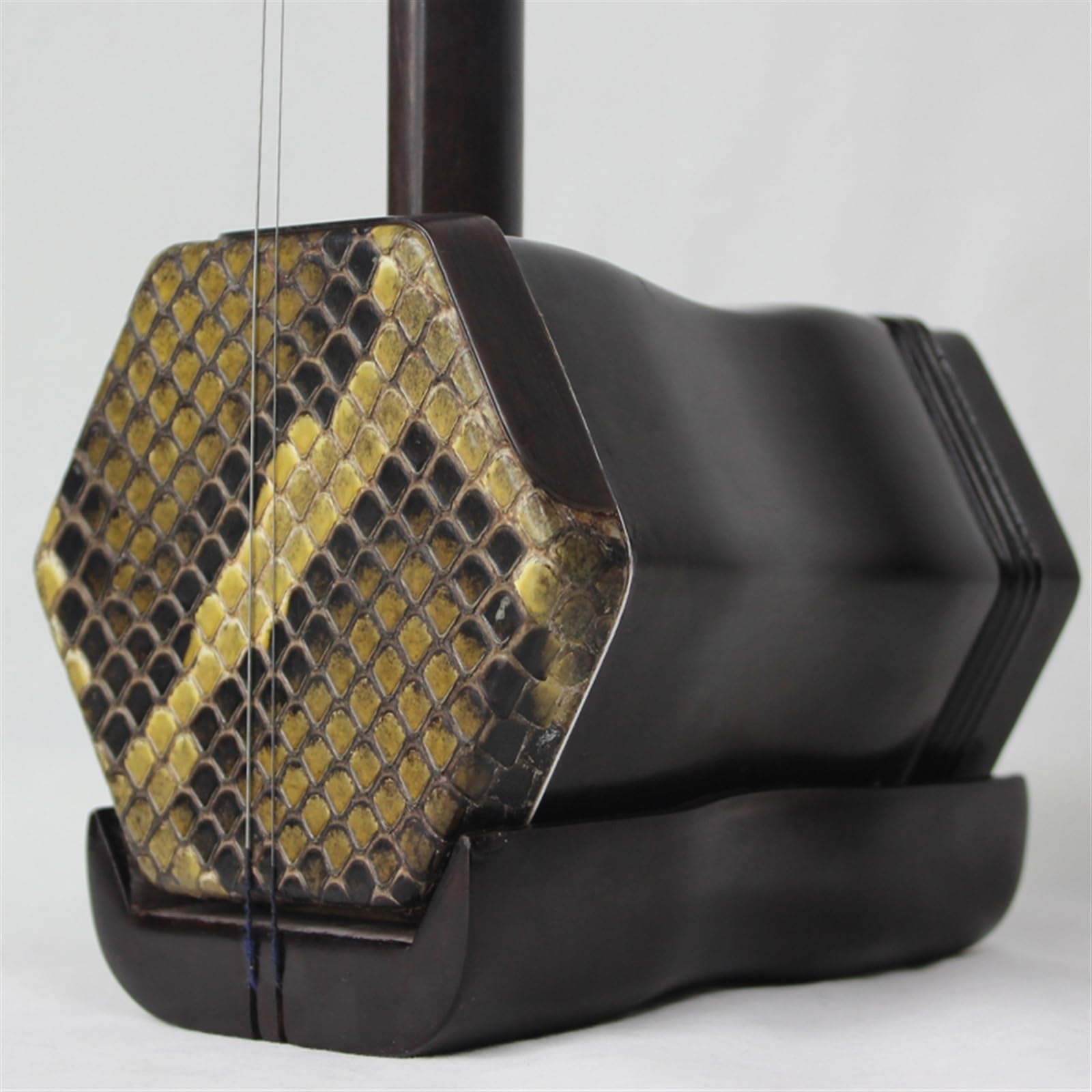 Tête Incurvée en Acajou, Instrument À Cordes National Chinois Erhu Hexagonal avec Accessoires Professionnel Erhu