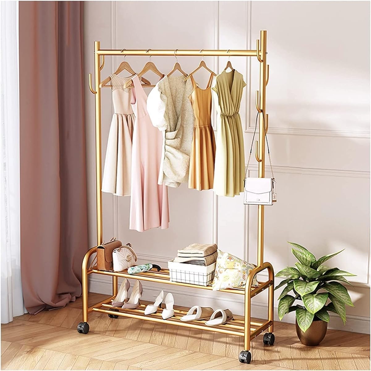 Appendiabiti Arco Con Base In Marmo Appendiabiti Autoportante In Metallo Appendiabiti Multifunzione Asta Appendiabiti In Oro 80cm Larghezza Per Camera Da Letto Soggiorno Casa ( Color : Gold/Black , Si